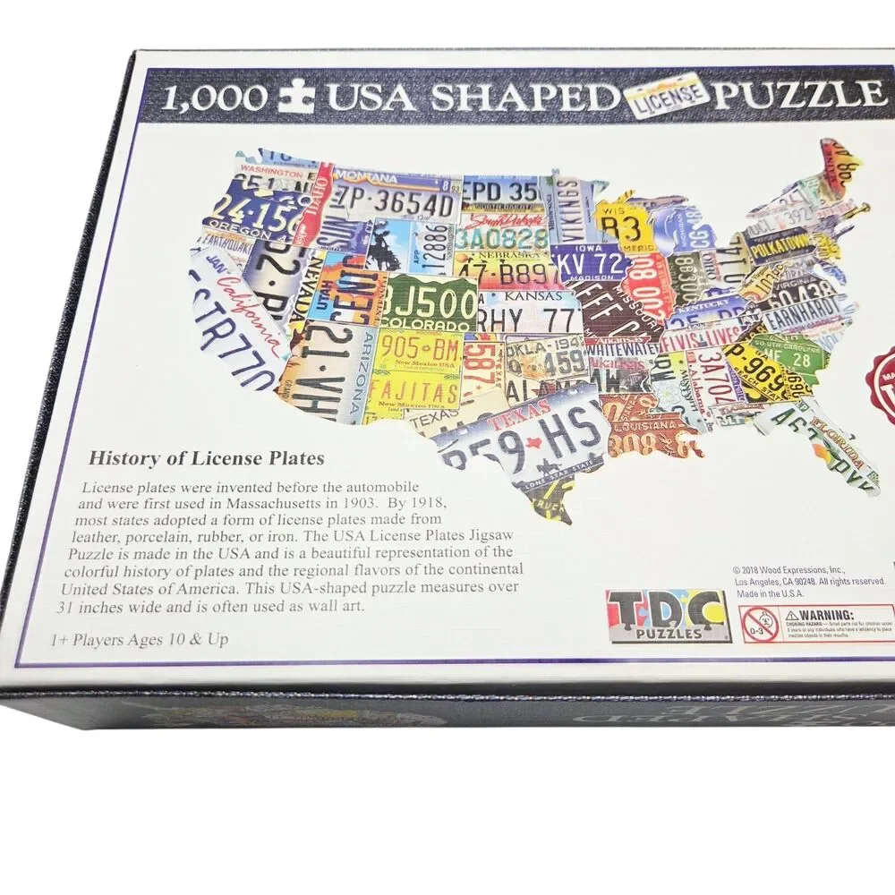 TDC Games USA License Plate Map 1000 Piece Jigsaw Puzzle 31